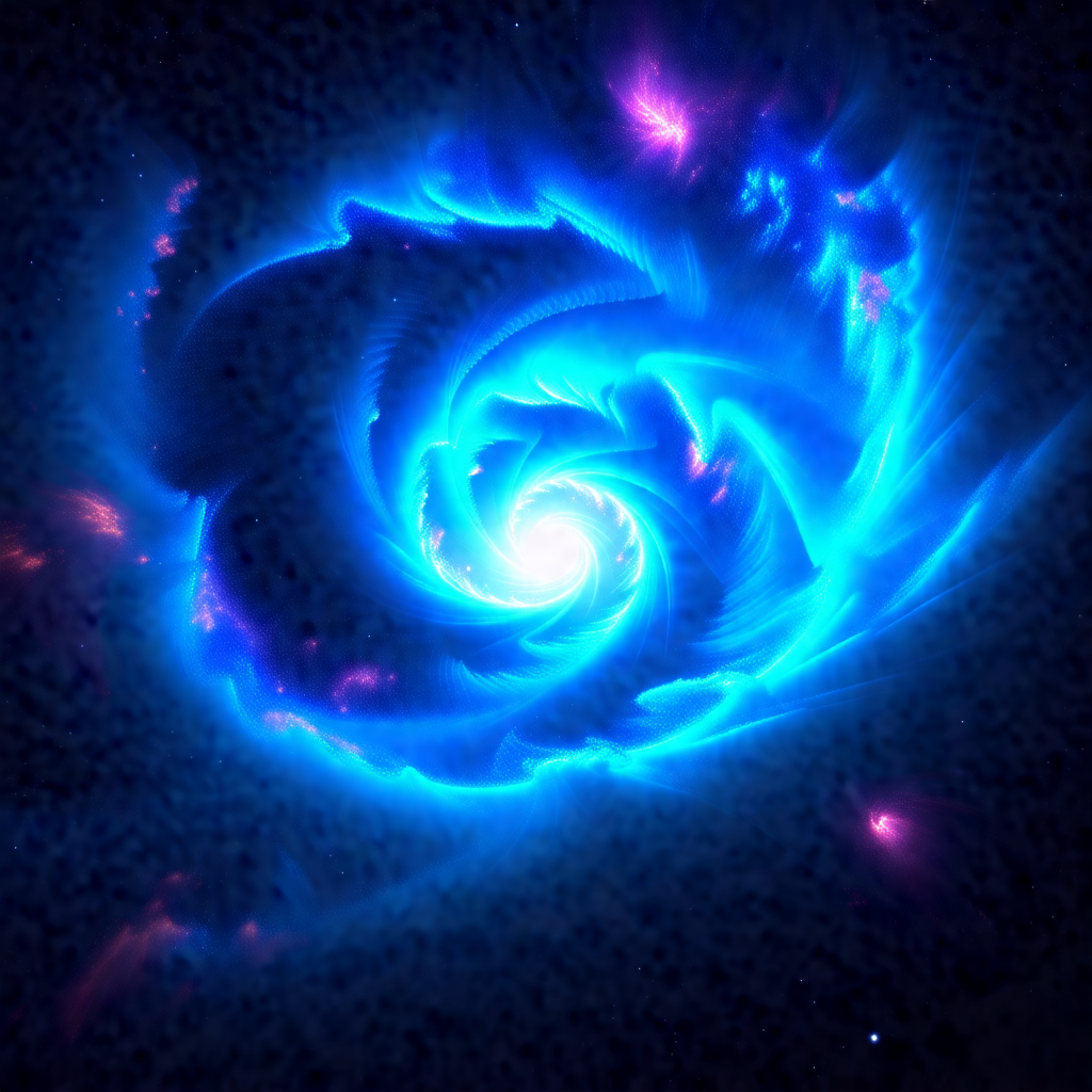 Beautiful blue spiral galaxy with a swirling pattern