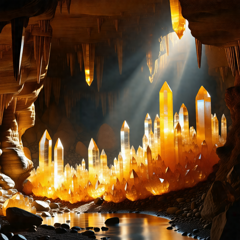 Cave with a river flowing through it