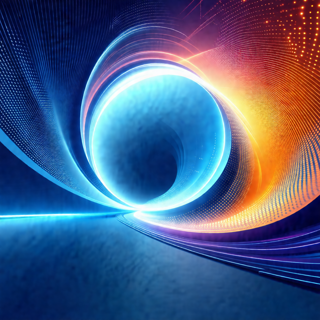 Tunnel with a blue light illuminating it