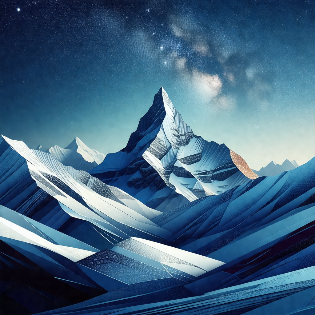 Majestic mountain range with a blue sky above