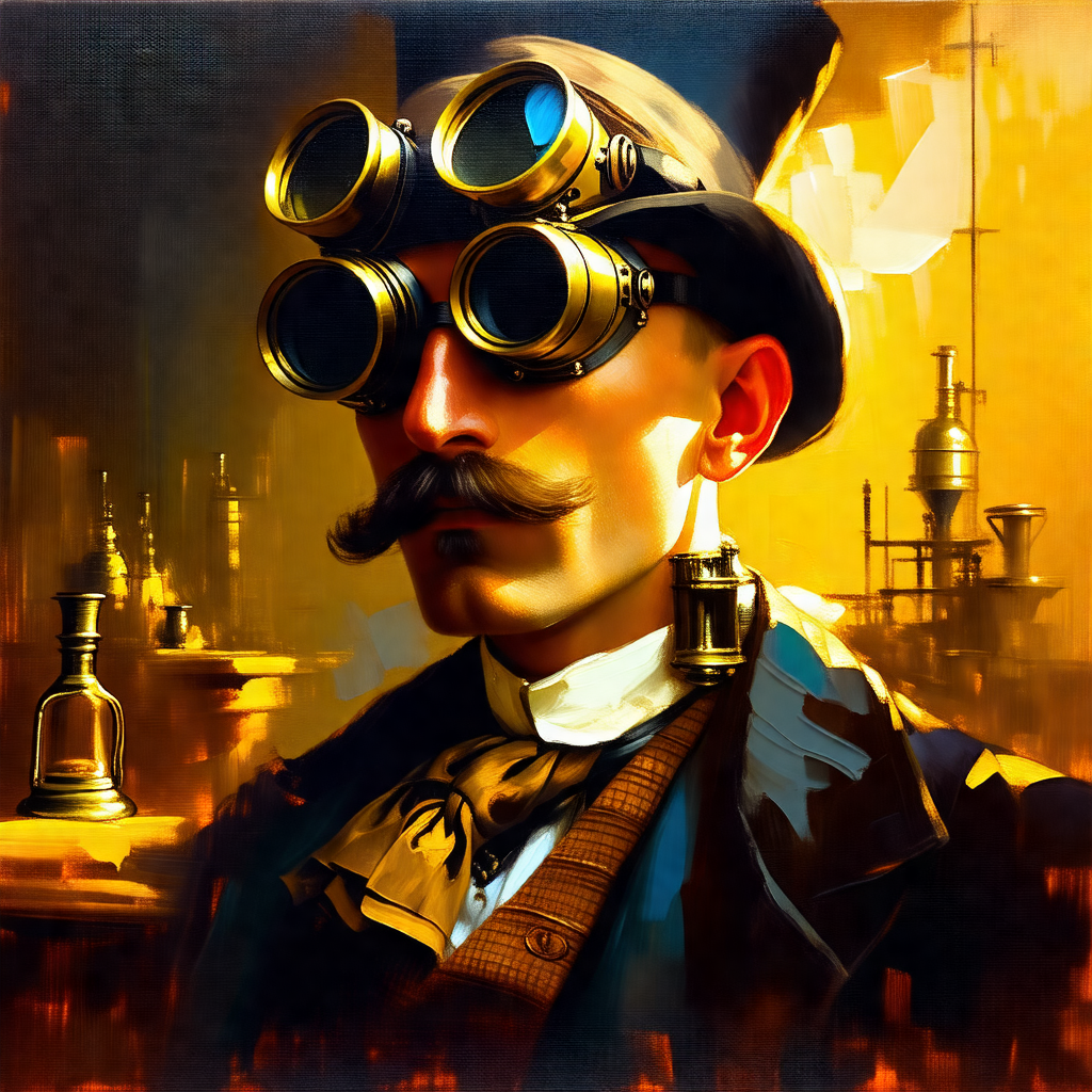 Man wearing a top hat and glasses, giving him a distincti...