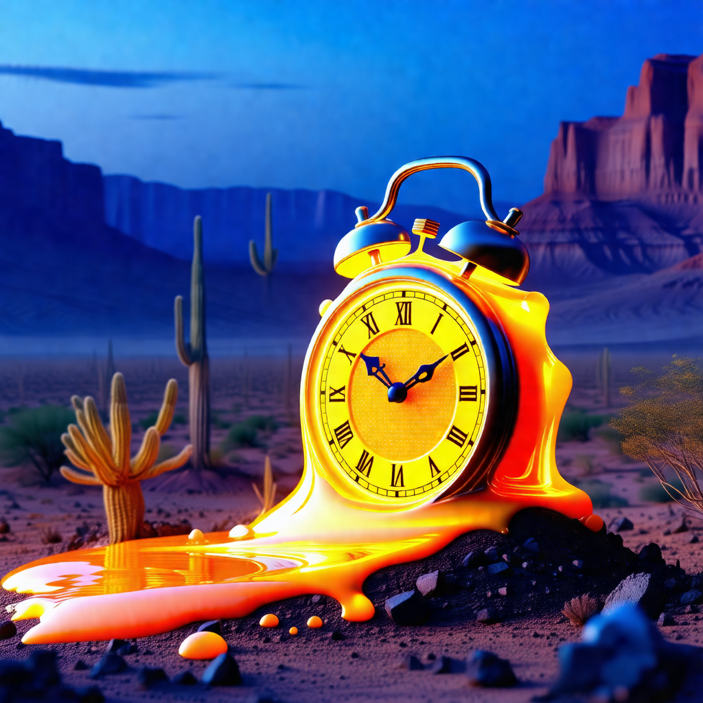 Clock that has melted and is now in the shape of a heart
