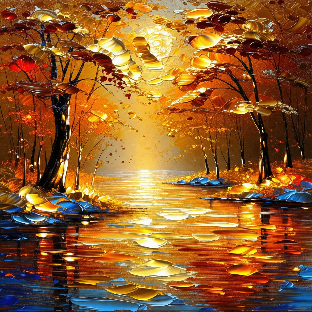 Serene scene of a lake surrounded by trees