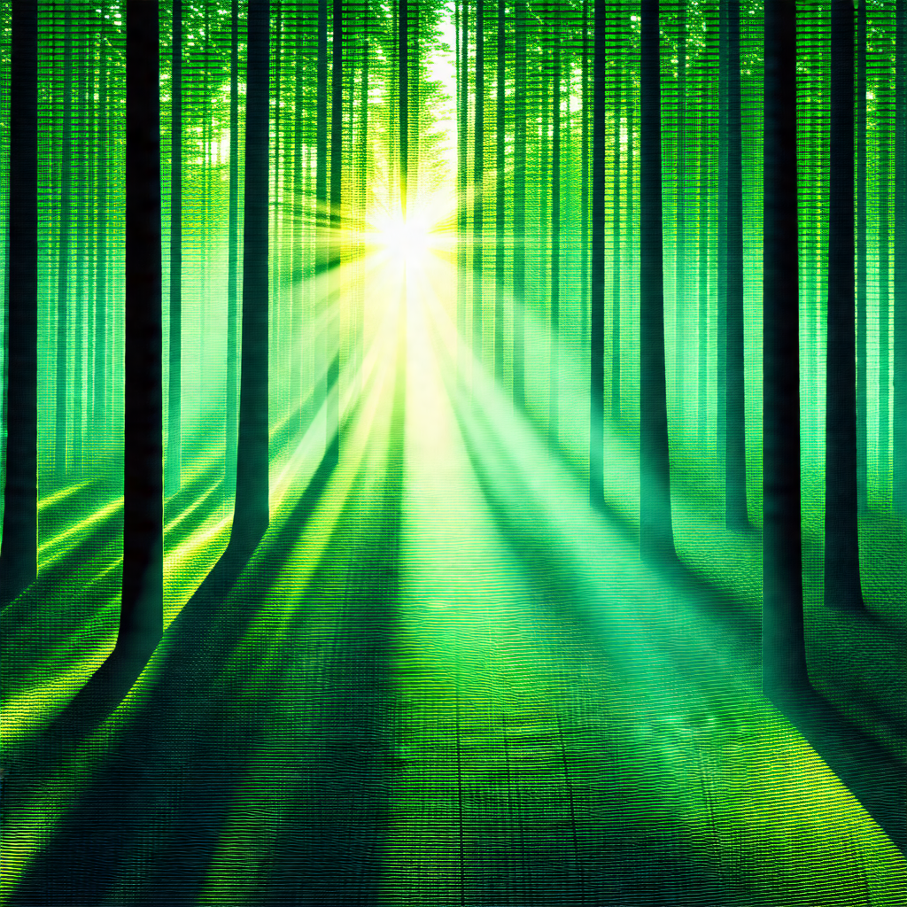 Forest with a pathway leading through the trees