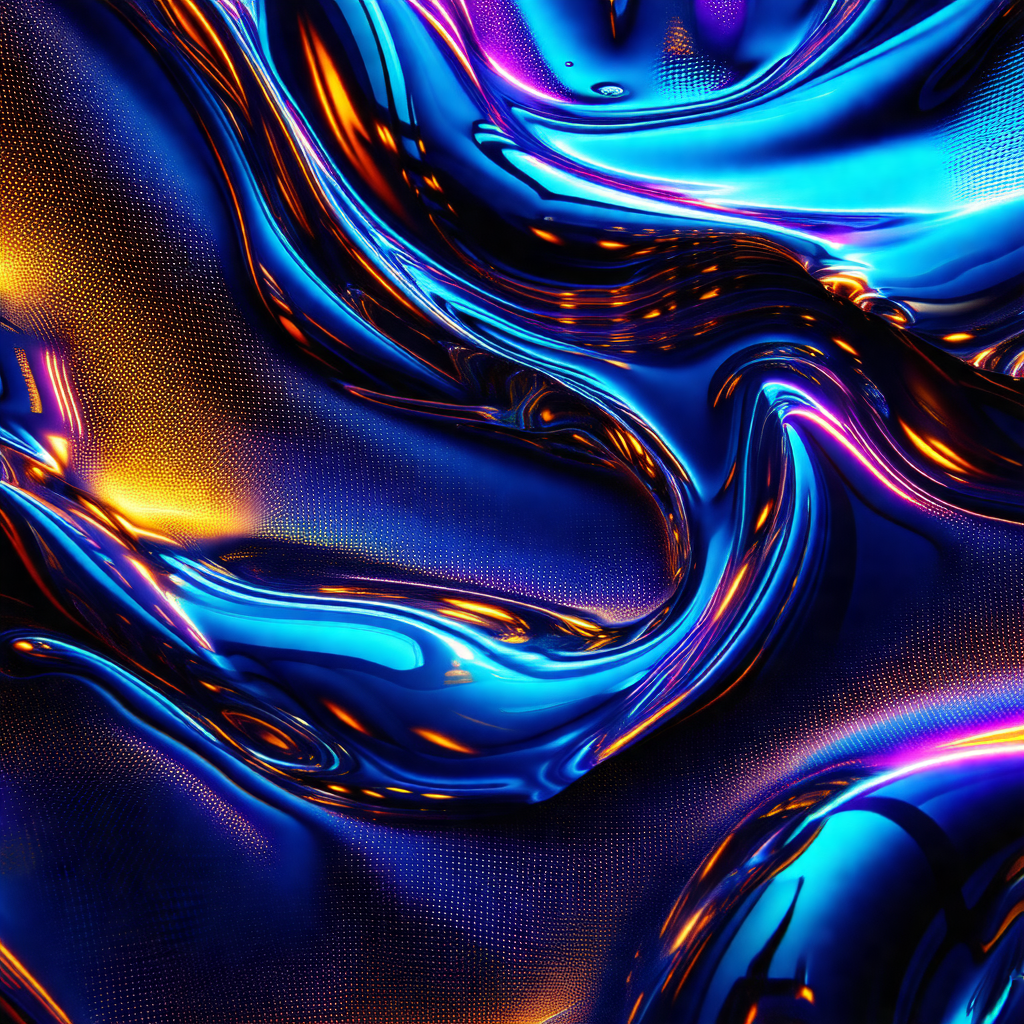 Close-up of a blue and gold swirling pattern, which appea...