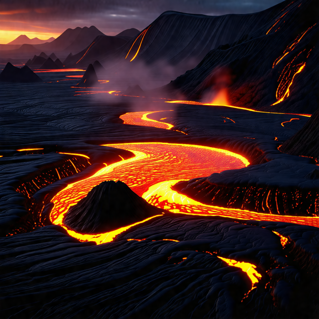 Beautiful landscape with a river flowing through a valley
