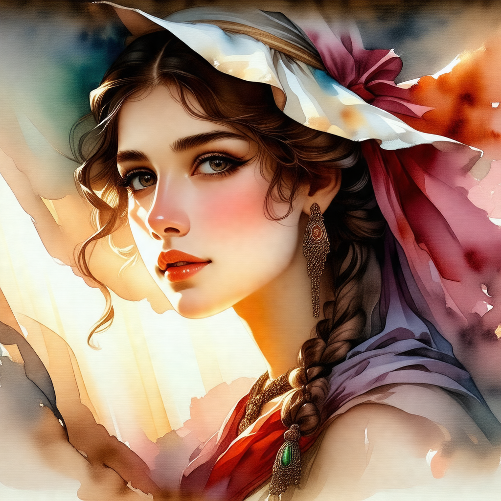 Beautiful woman with long, flowing hair