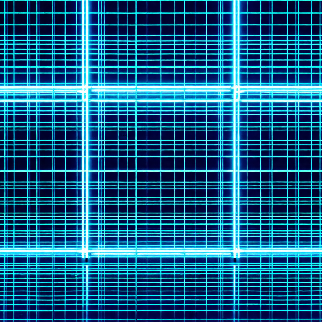 Close-up of a blue grid pattern, which appears to be a co...