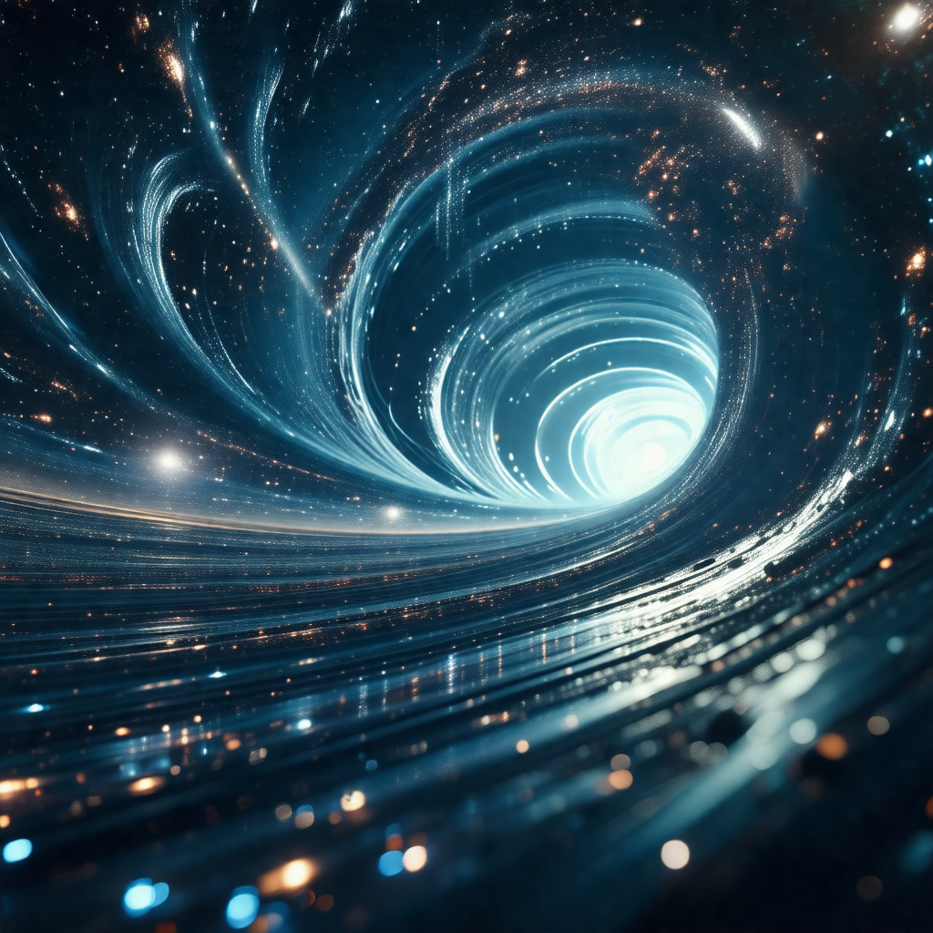 Close-up of a spiral, possibly a tunnel or a wormhole, wi...