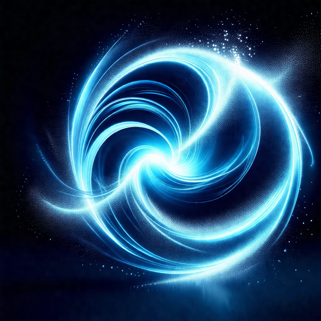 Blue spiral, which appears to be a swirling vortex of light