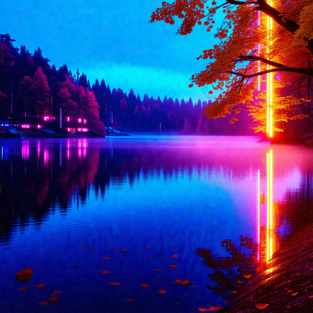 Beautifully colored, artistic representation of a forest ...