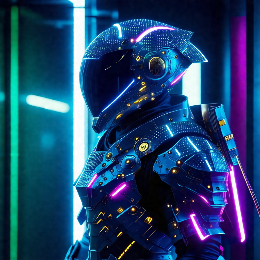 Futuristic-looking robot with a blue and yellow color scheme