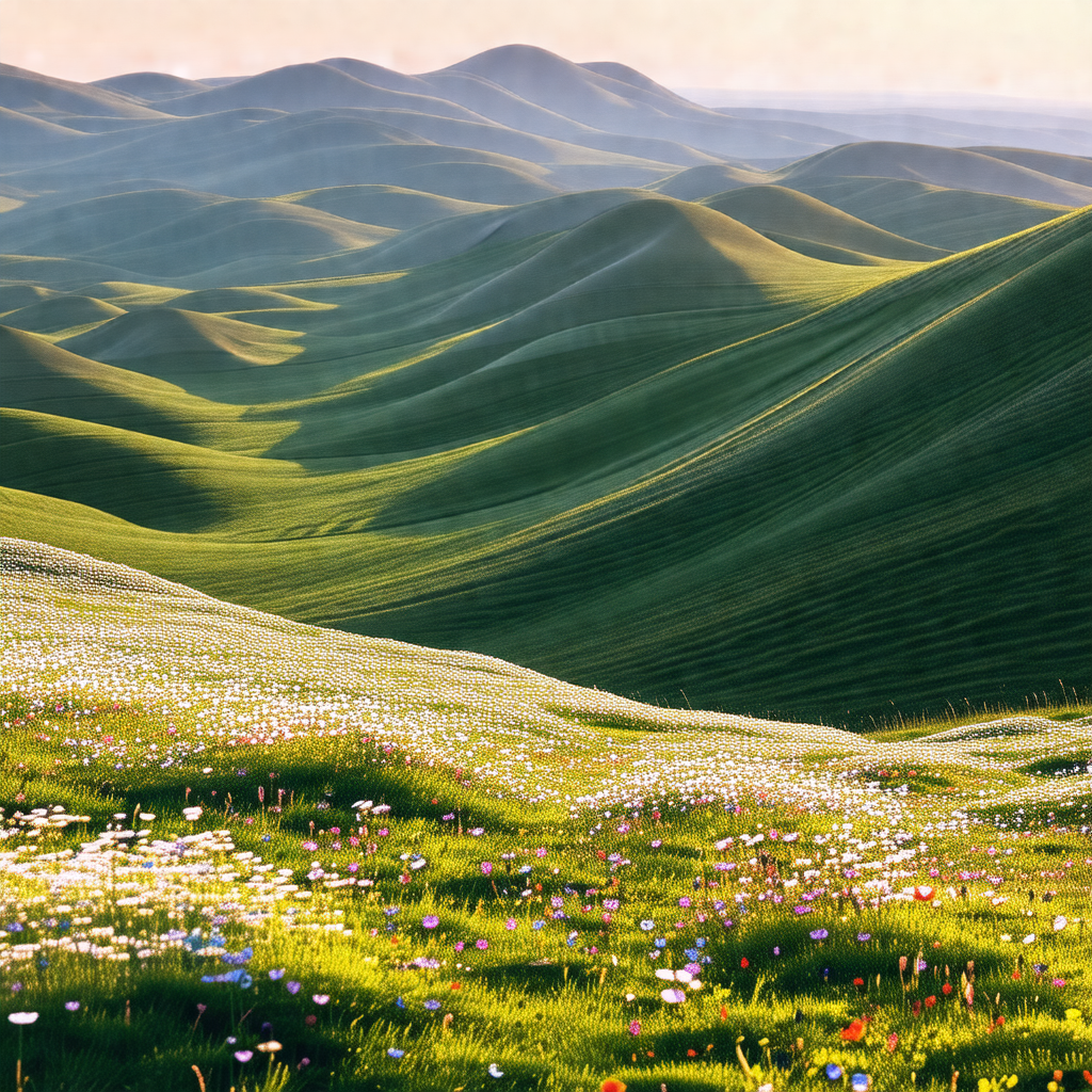 Lush green hillside with a beautiful view of a valley