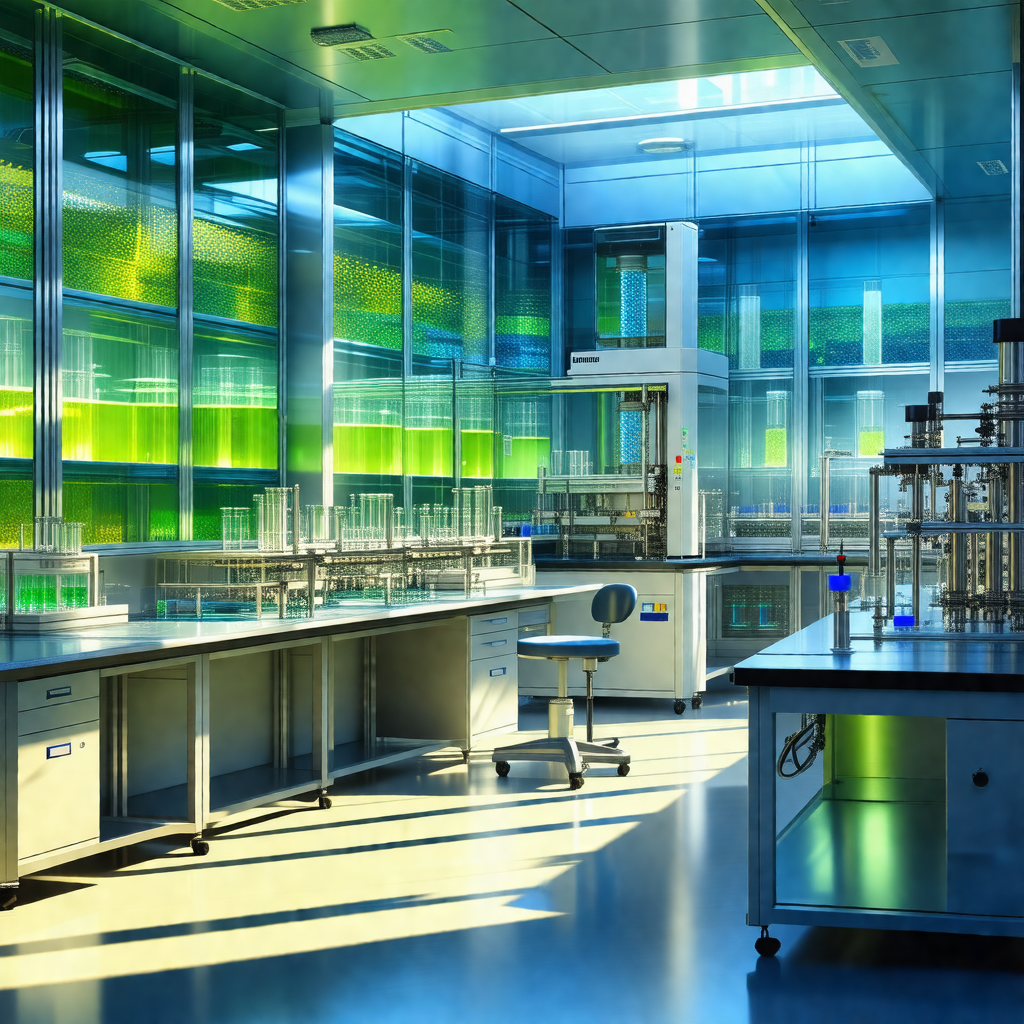 Clean and organized laboratory filled with various pieces...