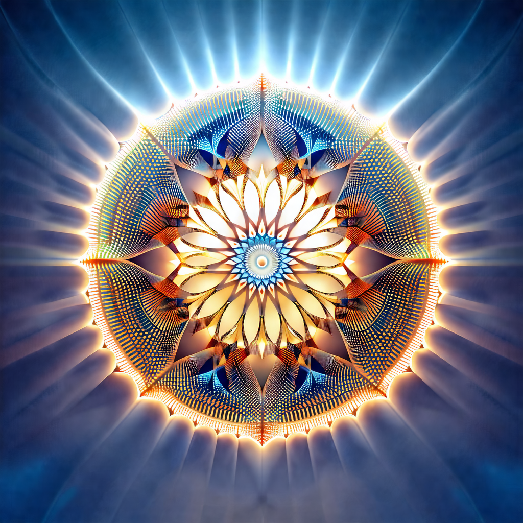 Large, colorful, and intricate design that resembles a fl...