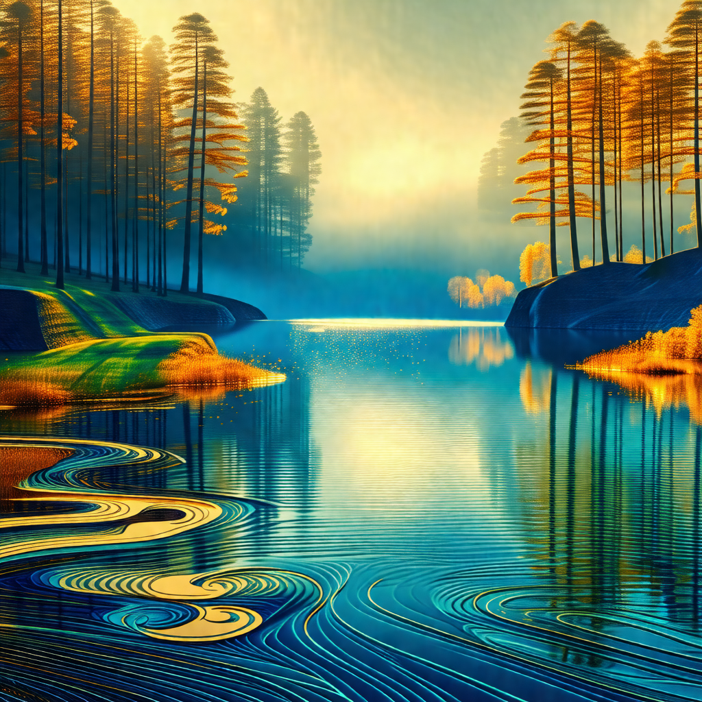 Serene lake surrounded by a forest of trees