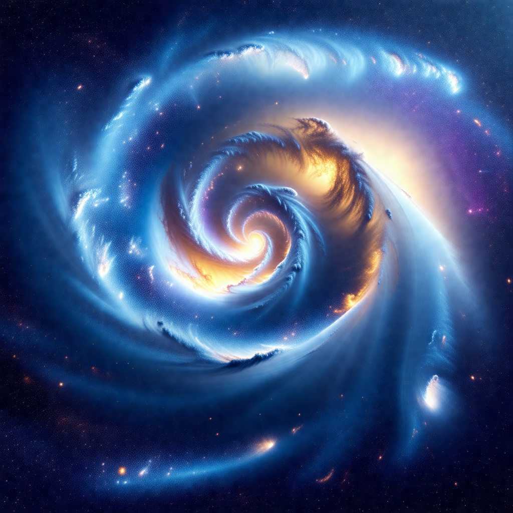 Blue spiral galaxy, which is a beautiful and intricate de...
