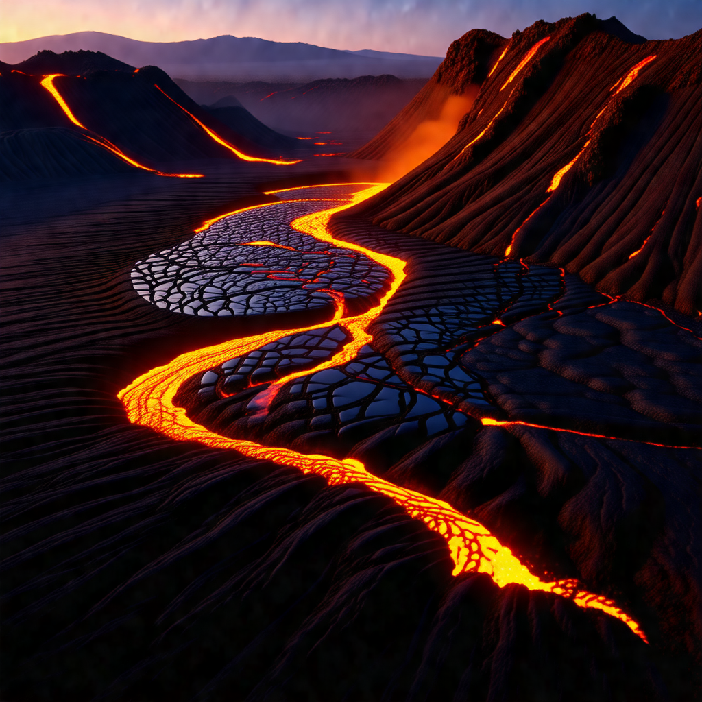 Beautiful landscape with a river flowing through a valley