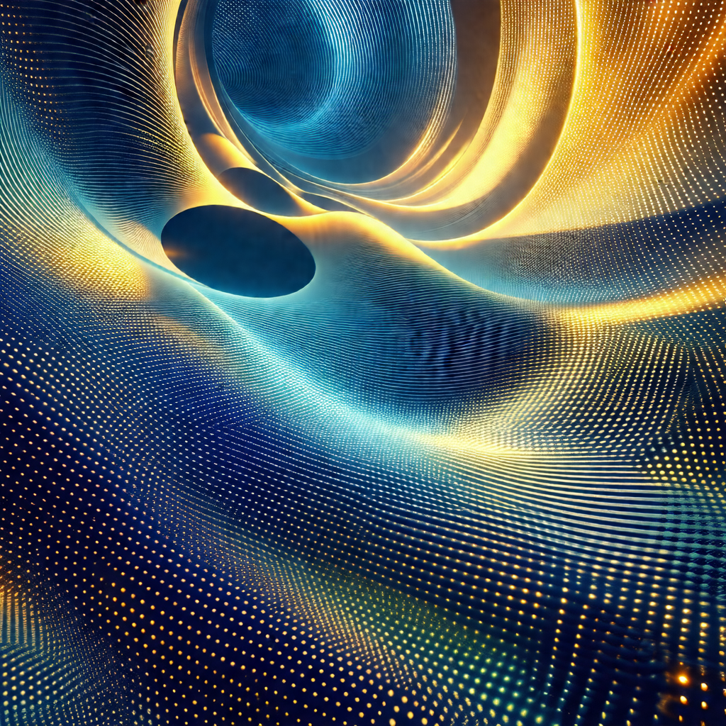 Colorful and abstract artwork featuring a spiral-like str...