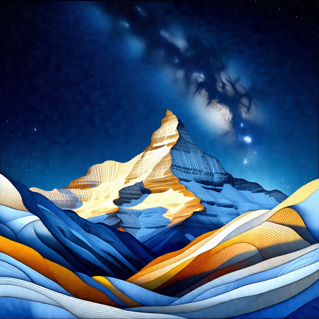 Beautiful mountain landscape with a large mountain in the...