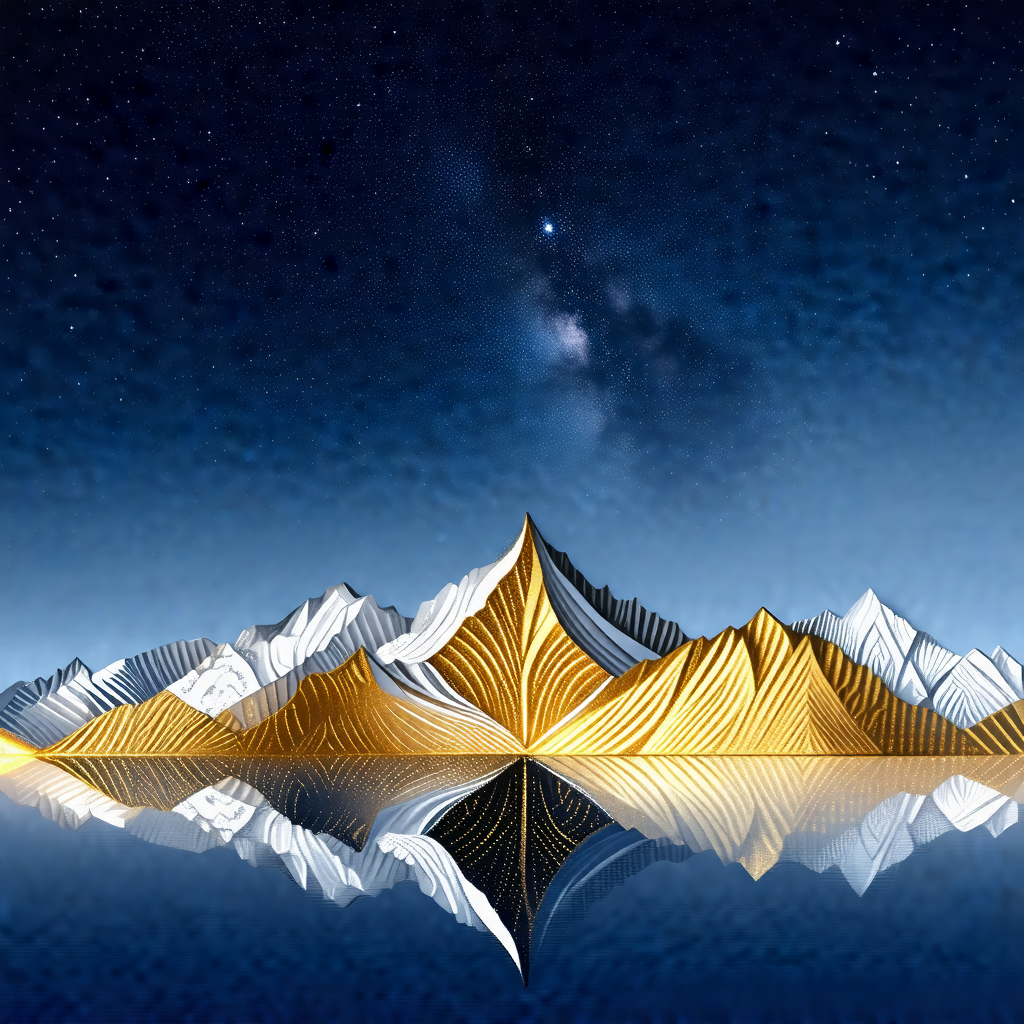 Beautiful mountain range with a reflection of the mountai...