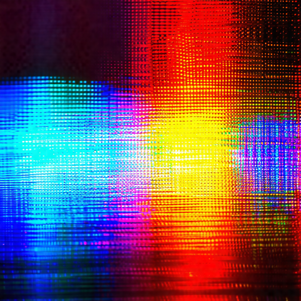 Close-up of a colorful, rainbow-like pattern