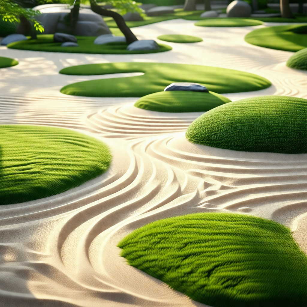 Sandy beach with a variety of grassy mounds and sand dunes
