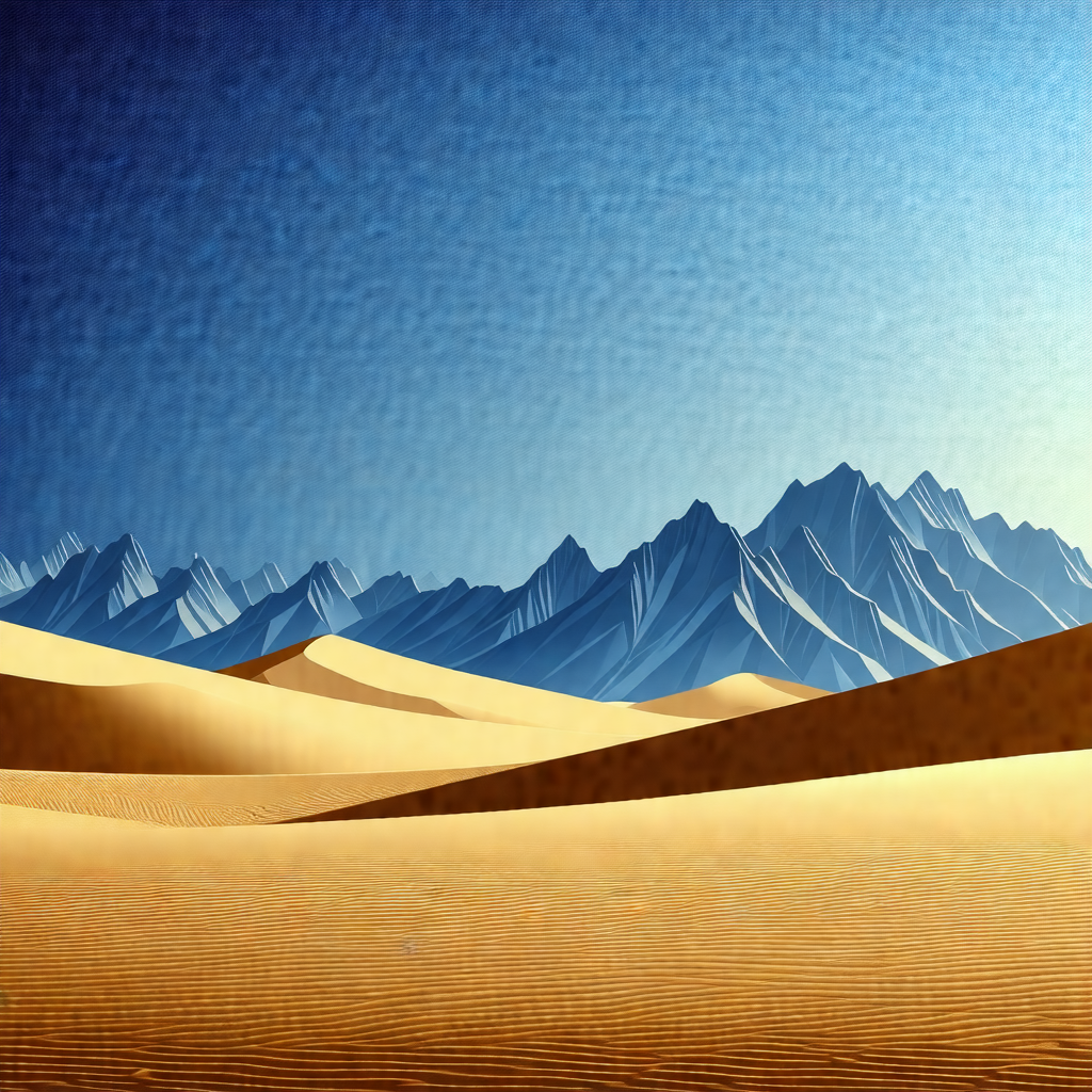 Beautiful desert landscape with a mountain range in the b...
