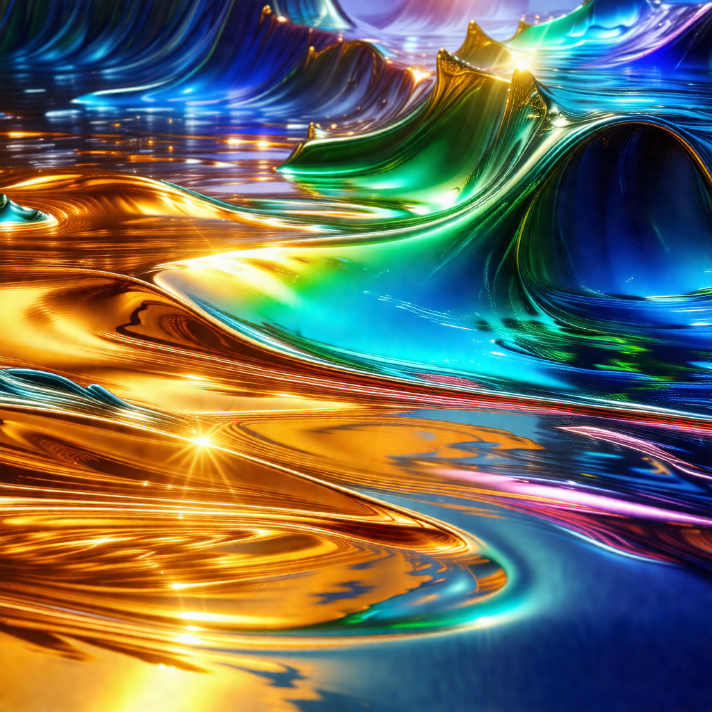Vibrant and colorful painting of a waterfall