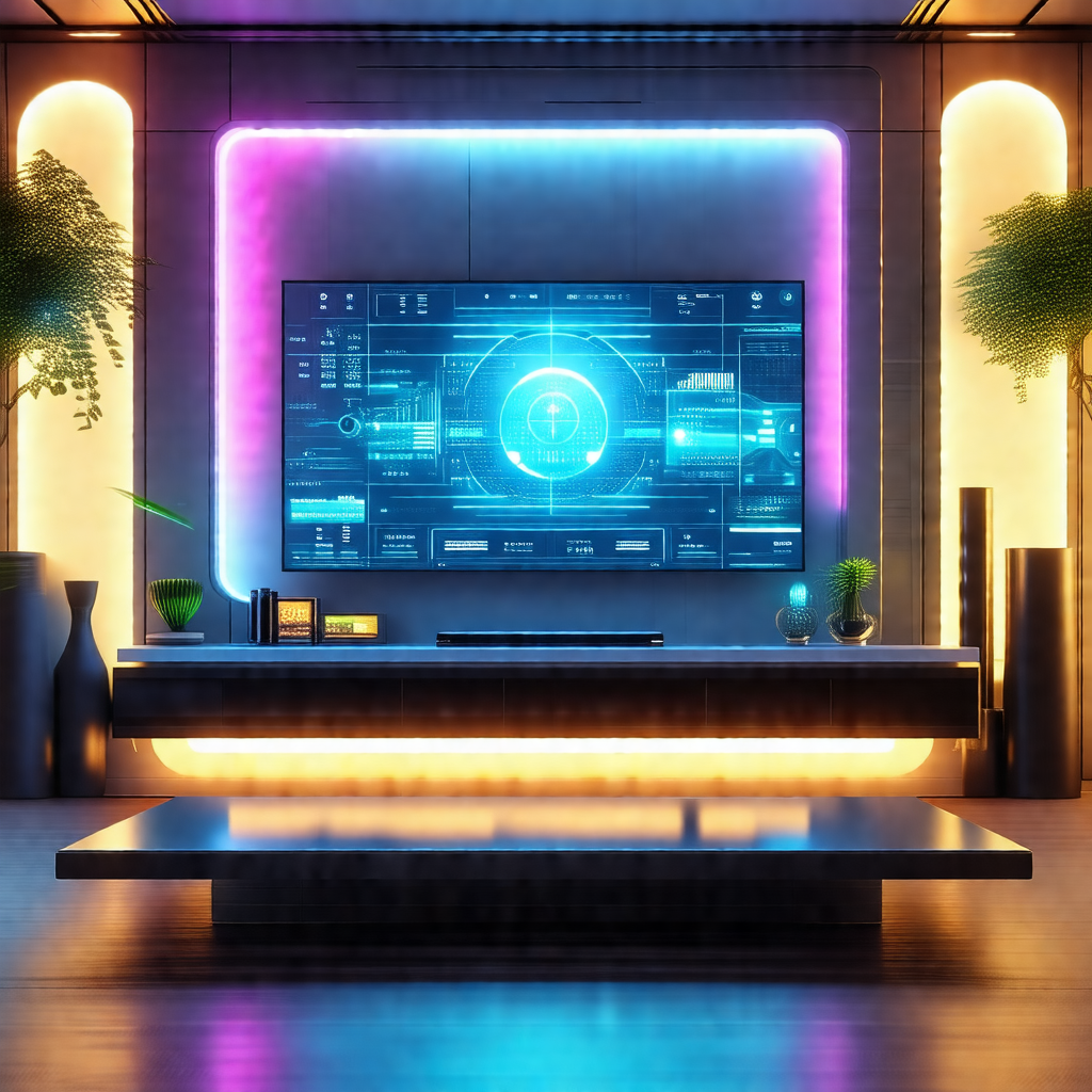 Large flat screen tv mounted on a wall in a living room