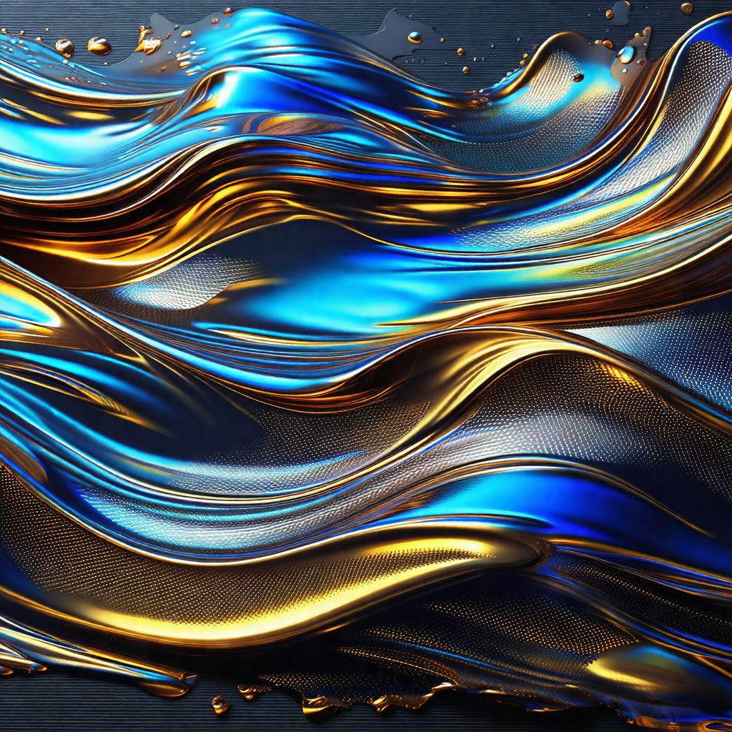 Blue and gold swirling pattern, which appears to be a pai...