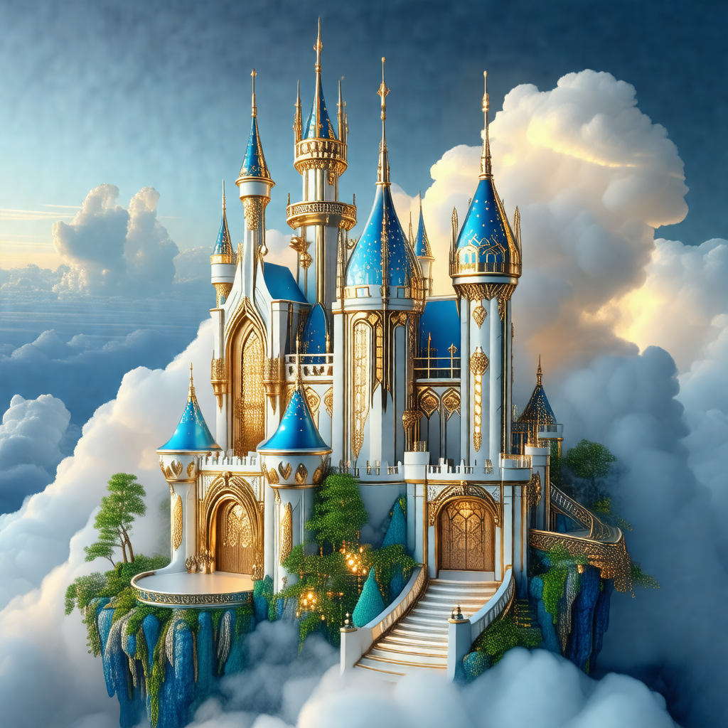 Beautifully designed castle, resembling a fairy tale pala...