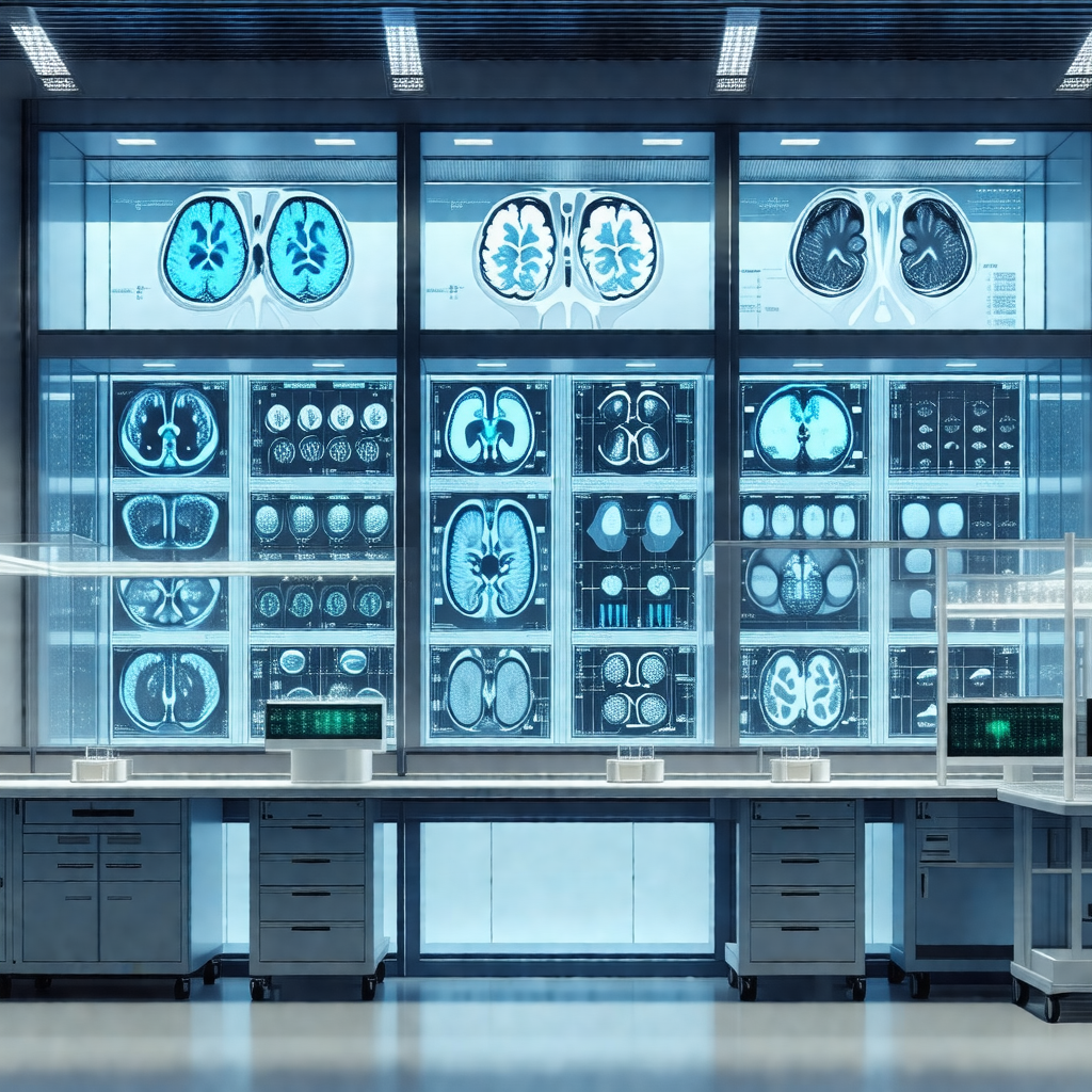 Large, well-lit room filled with various medical equipmen...