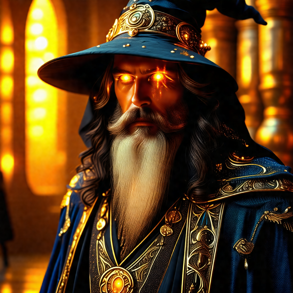 Man dressed in a wizard's outfit, complete with a pointy ...
