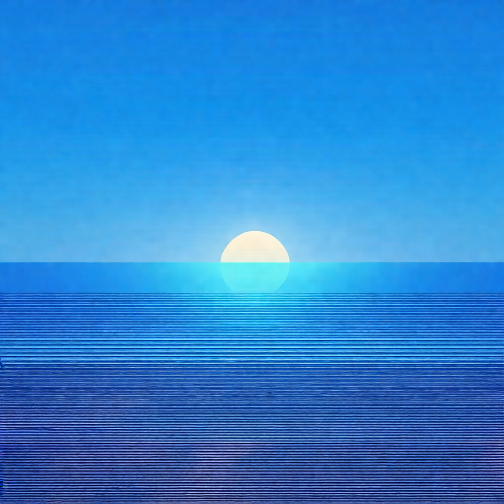 Beautiful sunset over a vast body of water, likely the ocean