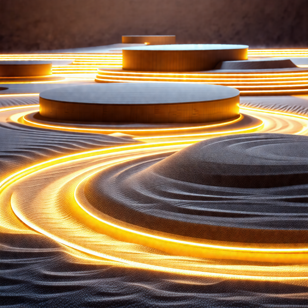 Large, round, and illuminated surface, possibly a table o...