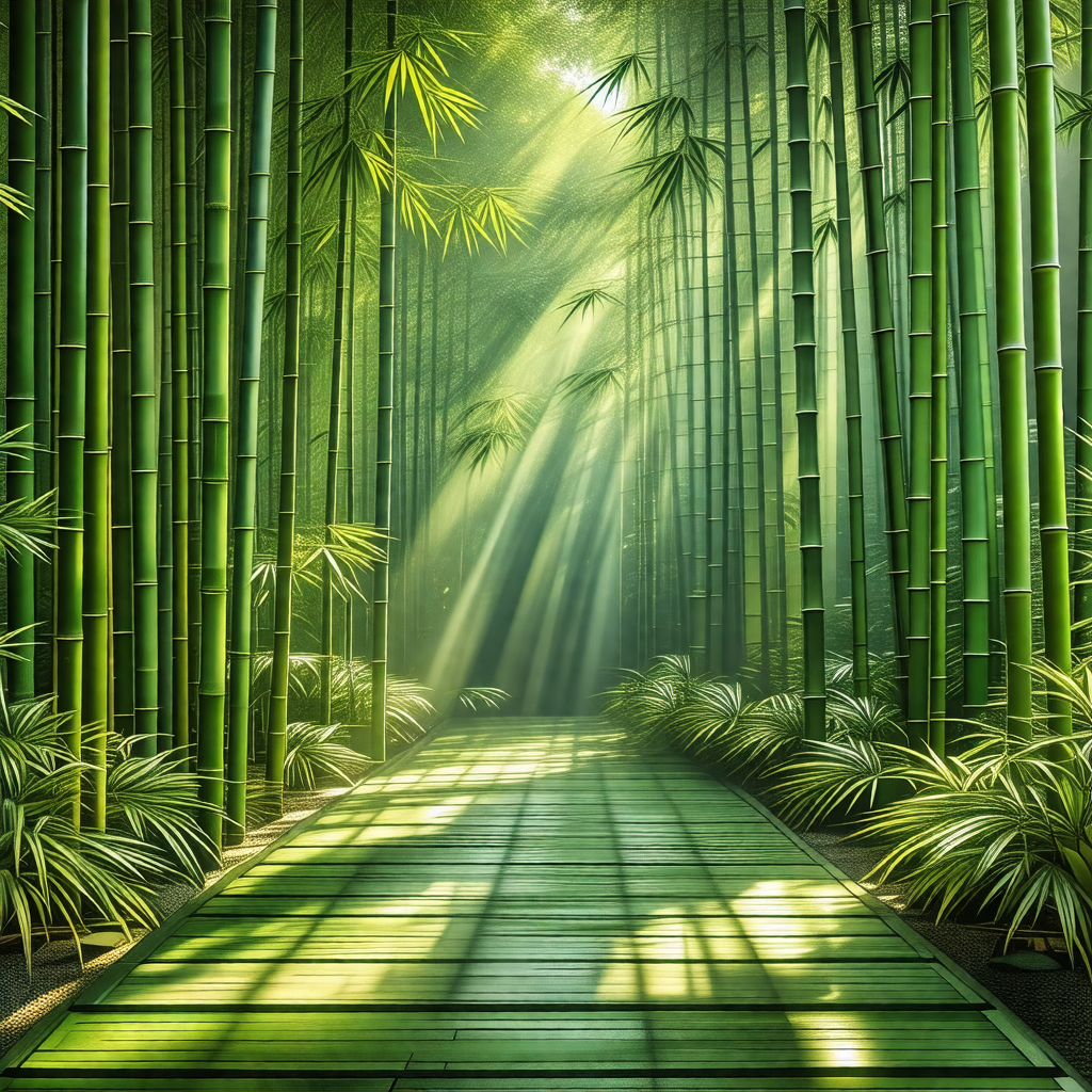 Pathway surrounded by a lush green forest