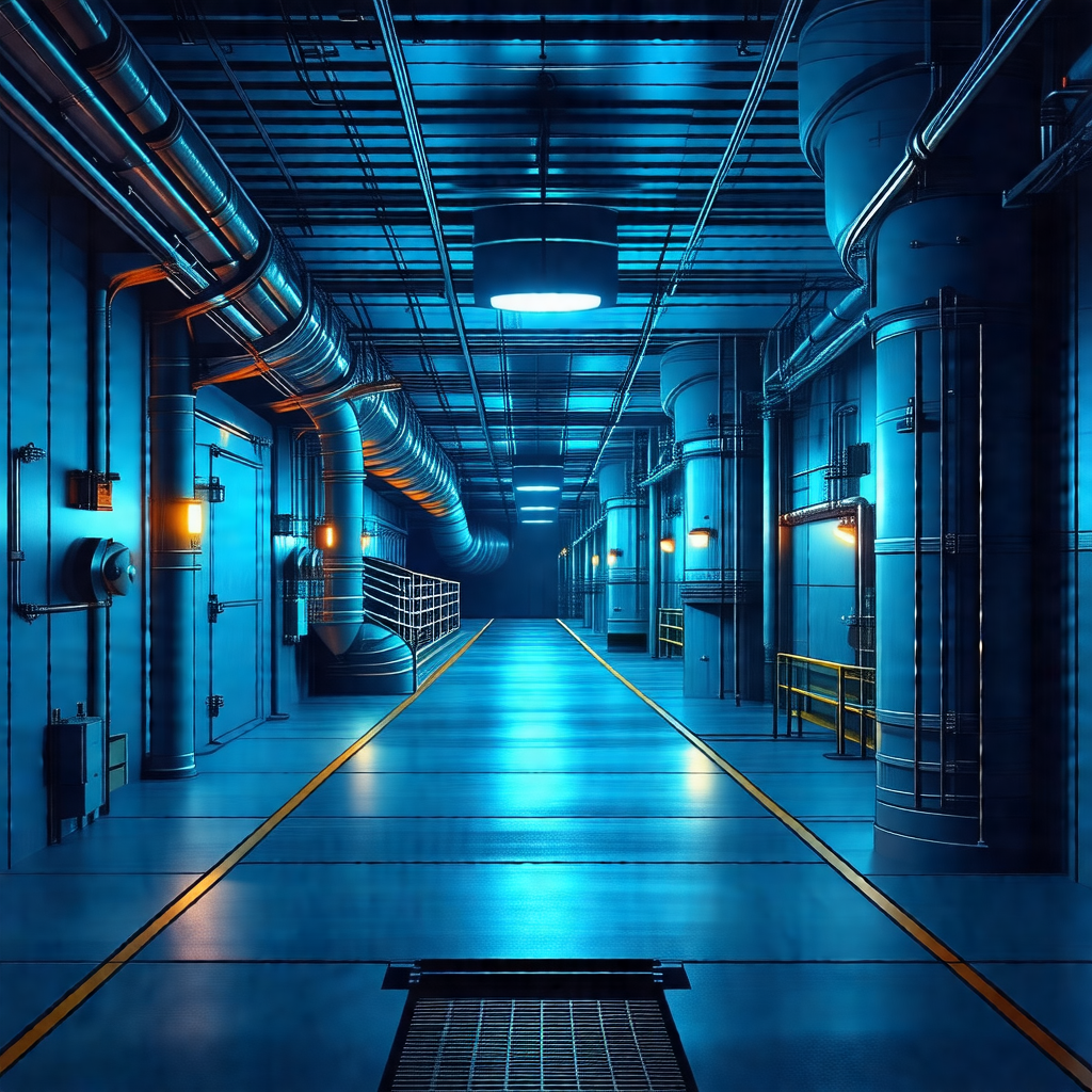Blue-toned, computer-generated (cgi) depiction of a large...