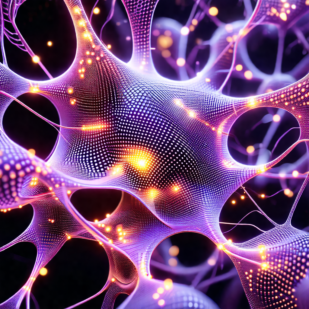 Close-up of a purple, glowing, and intricate structure th...