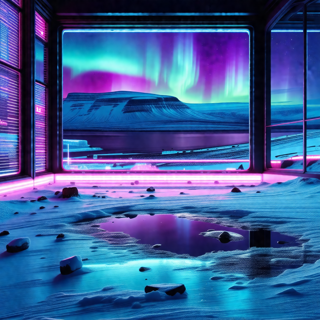 Large, open room with a purple glow
