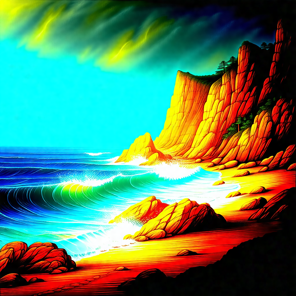 Beautiful beach scene with a large body of water in the b...