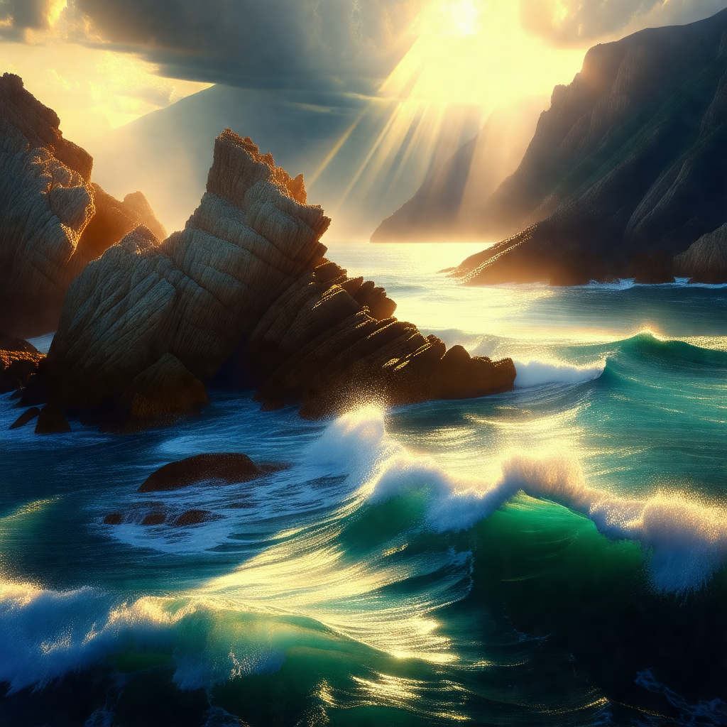 Beautiful scene of a sunset over the ocean