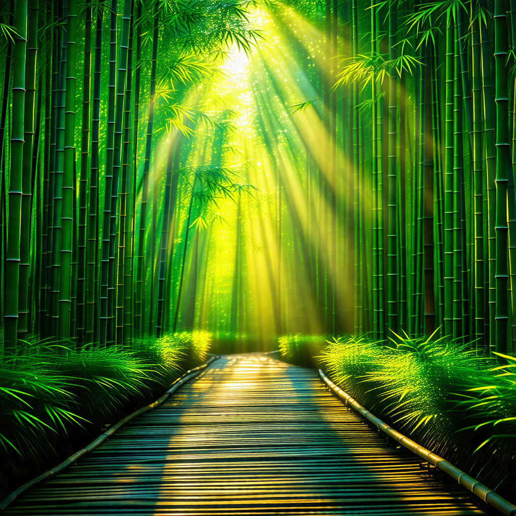 Pathway surrounded by a lush green forest