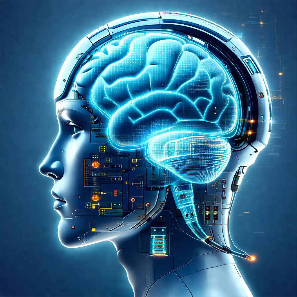 3d representation of a human head, with a focus on the brain