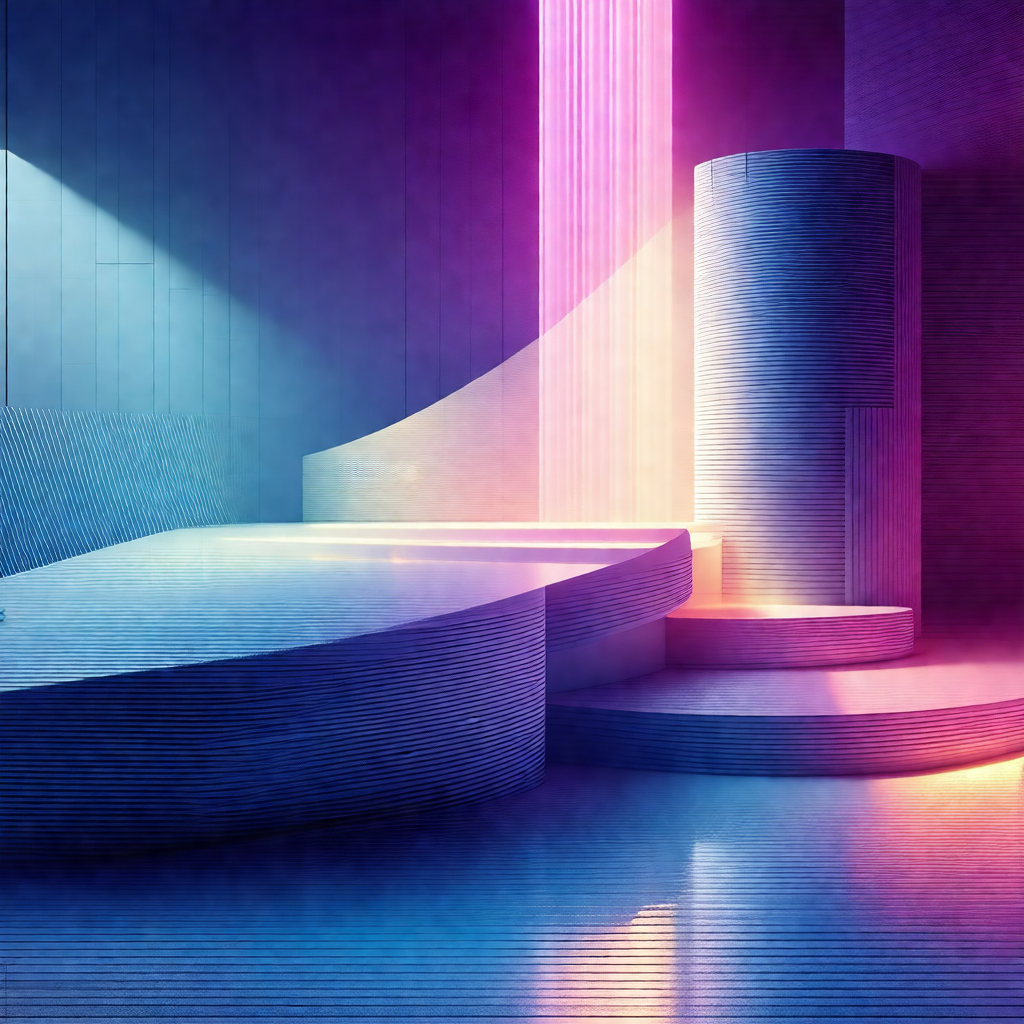 Blue and purple digital painting of a futuristic cityscape