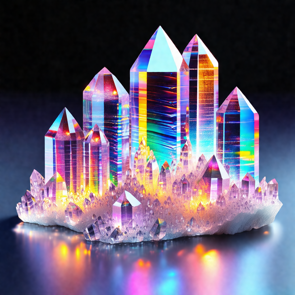 Beautifully crafted crystal structure, resembling a castl...