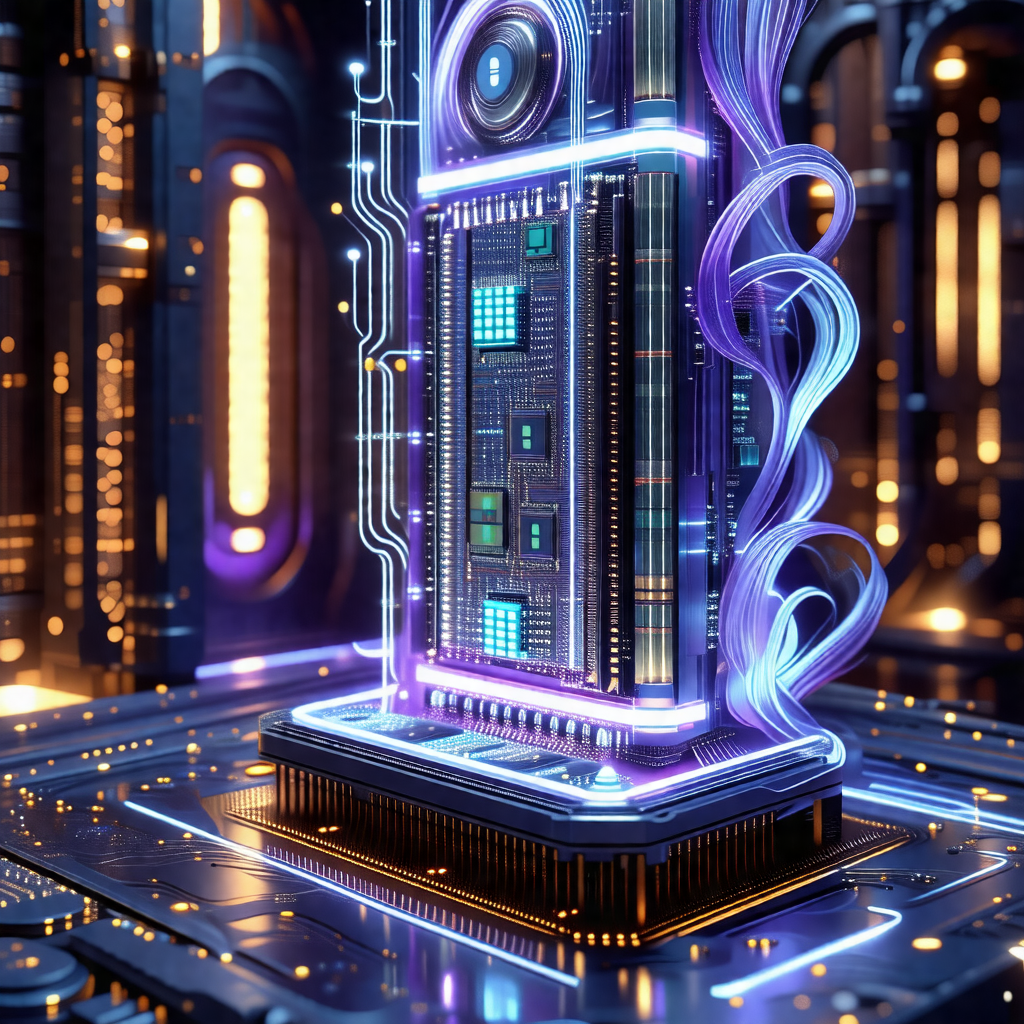 Futuristic building with a purple and blue color scheme