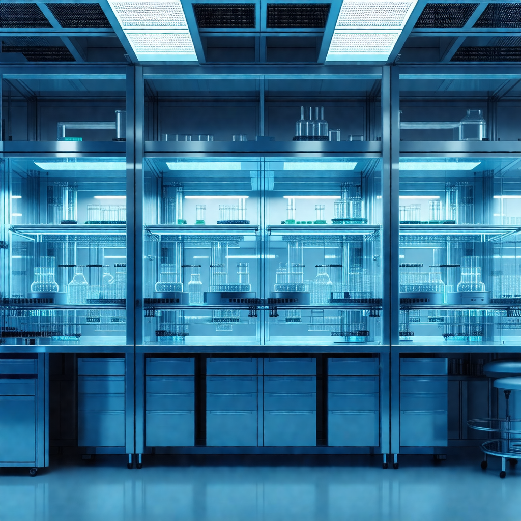Large, well-lit laboratory with a variety of equipment an...
