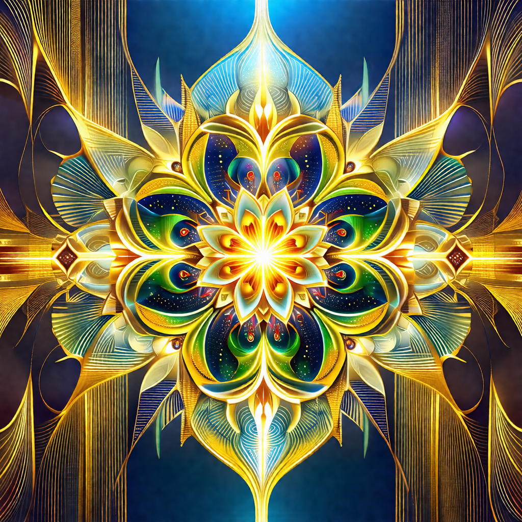 Beautifully designed flower with a golden center