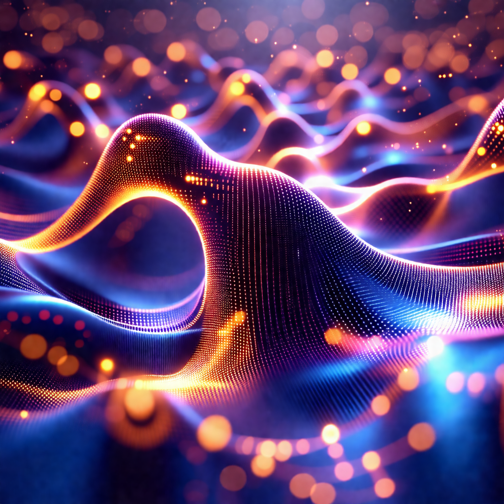 Close-up of a blue and orange light show, possibly a ligh...